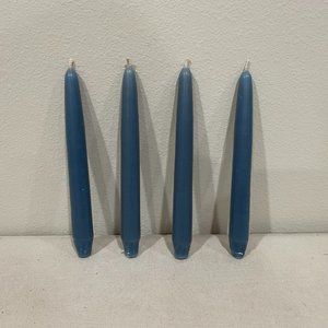4 Four Periwinkle purple blue taper candles vintage 8 inches